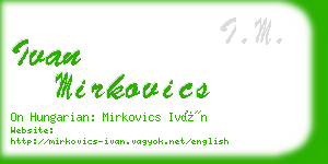 ivan mirkovics business card